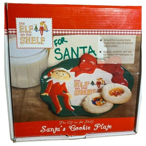 Elf on a Shelf Cookie Plate Ceramic in Box Collectible Holiday Christmas G302 - Picture 1 of 7